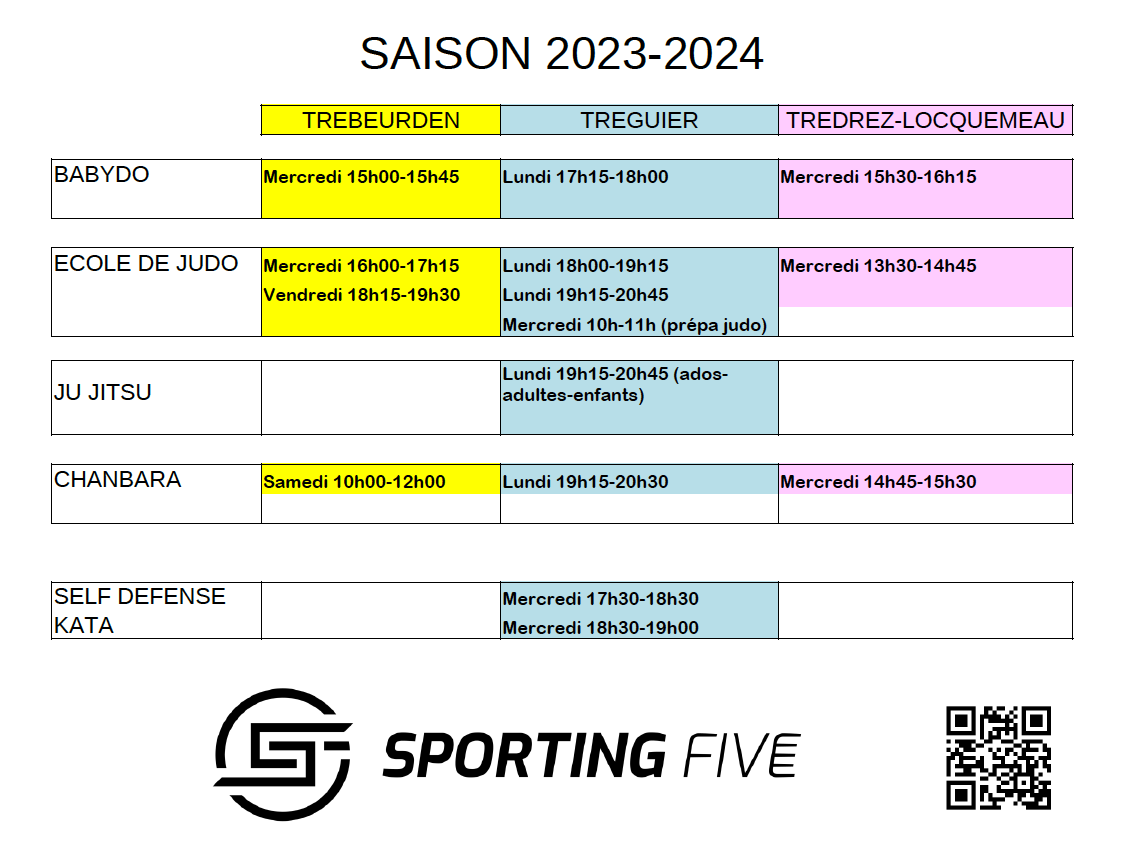 Planning cours 2022 2023